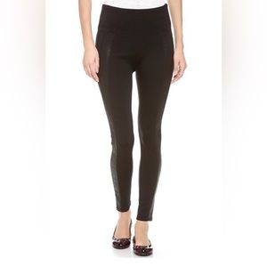 Spanx Women's Black Faux Snakeskin Side Panel Leggings Size L